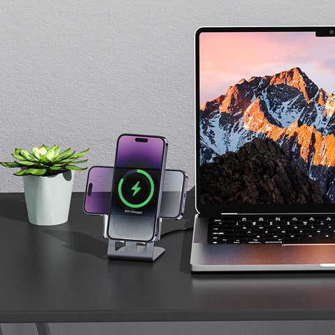 RECCI RCW-30 15W WIRELESS CHARGER DESKTOP STAND - GREY